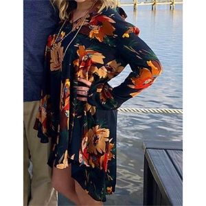 Chiffon floral print dress